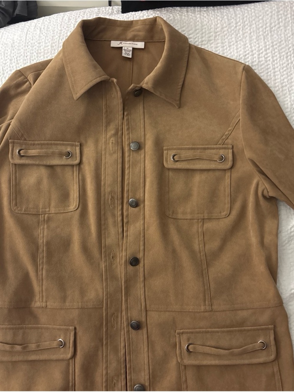 JM Macys Tan Suede Utility Jacket